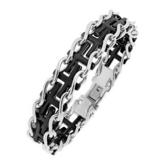 railroad cross link bracelet in stainless steel 8 5 orig $ 49 00