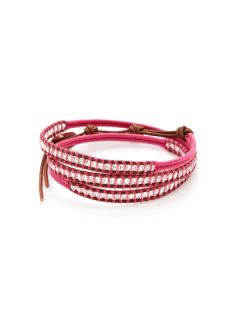Pink Thread & Crystal Wrap Bracelet by Chan Luu