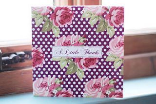 'a little thanks' rambling rose card by mooks design