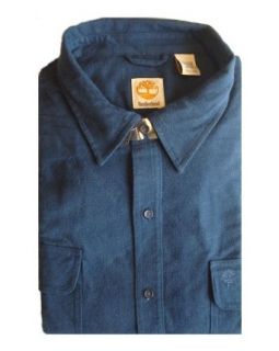 Timberland Mens Flannel Long Sleeve Button Down Shirt Blue (XXL, Blue) Clothing