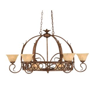 Brooster 32 in W 8 Light Bronze Hardwired Lighted Pot Rack with Tinted Shade