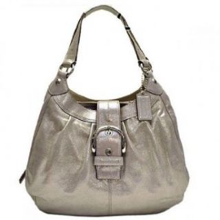 Authentic Coach Soho Leather Large Lynn Hobo Handbag 15075 Pewter Metallic Clothing