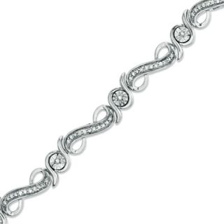 10 CT. T.W. Diamond Infinity Link Bracelet in Sterling Silver   7.25