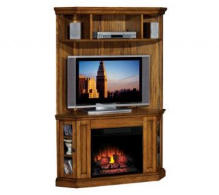 Everest Hutch for Corner Electric Premium Oak Finish Fireplace —