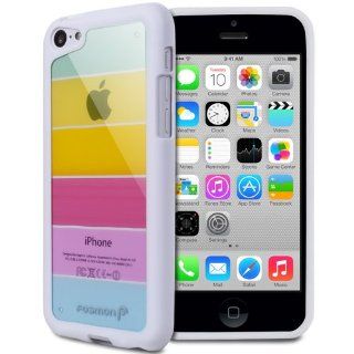 Fosmon HYBO FENDER Series Hybrid TPU + PC Case Cover for Apple iPhone 5C (White / Rainbow) Cell Phones & Accessories