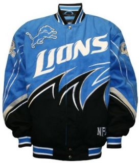 NFL Men's Detroit Lions Slash Jacket (Honolulu Blue/Black, Small)  Sports Fan Outerwear Jackets  Clothing