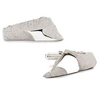 silver landscape slate cufflinks by torz cartwright jewellery