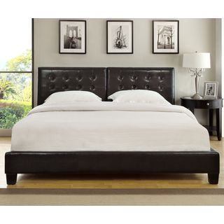 Chocolate Upholstered Button tufted Platform Bed