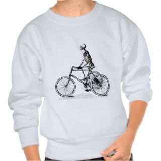 Cycling Skeleton on Bicycle   Vintage Sports Sweatshirts