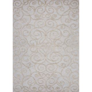 Hand tufted Transitional Floral Pattern Grey Area Rug (5 X 8)