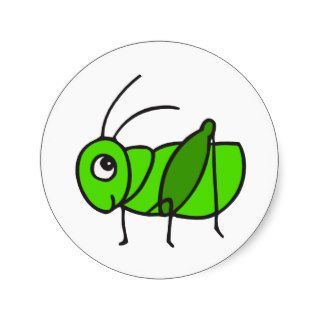 Cute Grasshopper Round Stickers