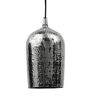 silver hammered ceiling pendant cup by lindsay interiors