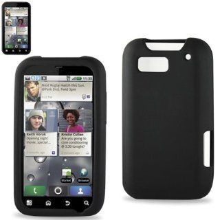 Silicone Case 01 Motorola Defy MB525 Black with Screen Protector Cell Phones & Accessories