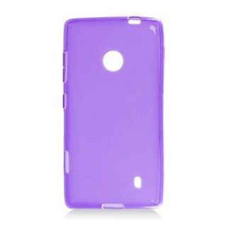 For T Mobile Nokia Lumia 521 Windows Phone 8 TPU Case Transparent Checker Purple 
