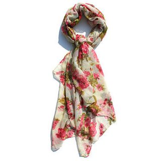 rose floral scarf by handmade by hayley
