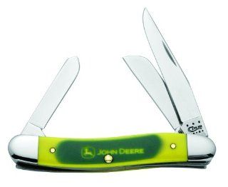 Case Cutlery 15716 Medium Stockman Smooth John Deere Green Over Yellow Dyed Synthetic Handle