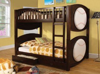 Shop Furniture of America Soccer Bunk Bed with 2 Drawer, Twin, Baseball at the  Furniture Store. Find the latest styles with the lowest prices from Furniture of America