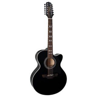 Takamine G Series EG523SCB 12 Jumbo 12 String Acoustic Electric Guitar, Black Musical Instruments