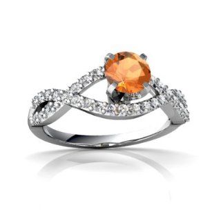 Genuine Fire Opal 14kt White Gold engagement Ring Jewelry