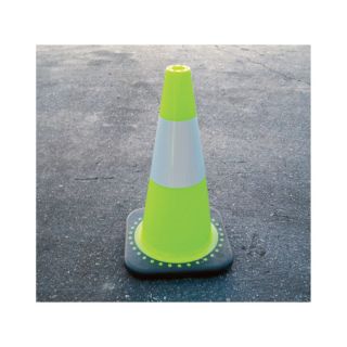 JBC Revolution Series Traffic Cone — Lime, With 3M Reflective Collar, 18in.  Traffic Cones