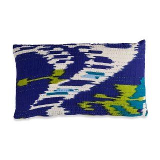 Couleur Nature Ikat Kantha Sham, 14 inches by 24 inches, Blue/Green   Pillow Shams