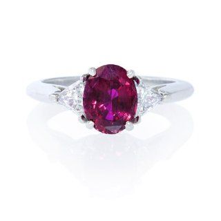 Diamond and Ruby Platinum Ring Jewelry