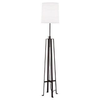Robert Abbey Z526 Lamps with Oyster Linen Shades, Deep Patina Bronze Finish   Floor Lamps  