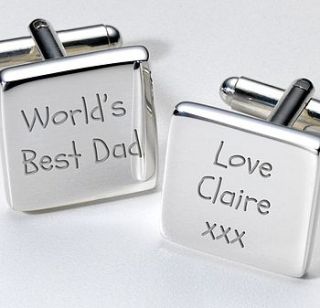 personalised 'world's best dad' cufflinks by sleepyheads