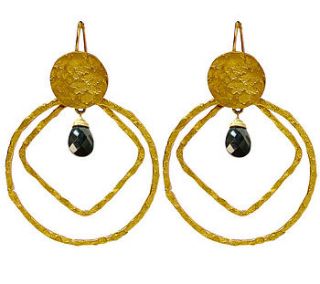 hoop earrings with semi precious stone by azuni