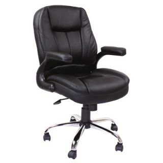 Winport Industries Mid Back Leather Office Chair with Arms WTB 7158L