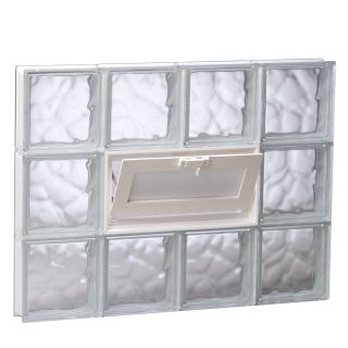REDI2SET 36 in x 24 in Wavy Glass Pattern Series Frameless Replacement Glass Block Window