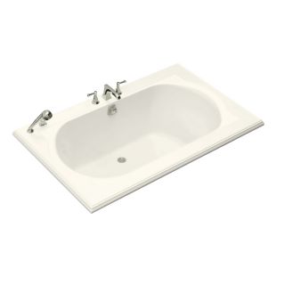 KOHLER Memoirs 66 in L x 42 in W x 22 in H Biscuit Acrylic Oval in Rectangle Drop In Bathtub with Back Center Drain