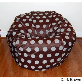 Ahh Products Delightful Dots 36 inch Washable Bean Bag Chair Brown Size Large