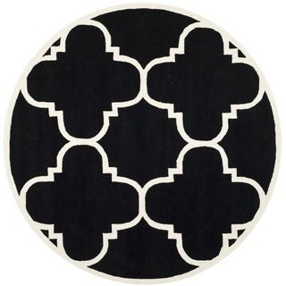 Safavieh Handmade Moroccan Chatham Black Wool Area Rug (7 Round)