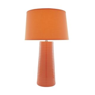 Lite Source 27 in 3 Way Switch Orange Indoor Table Lamp with Fabric Shade