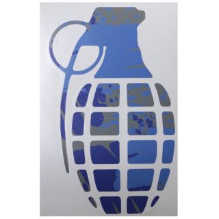 Grenade 8.5in Die Cut Sticker Deep Blue