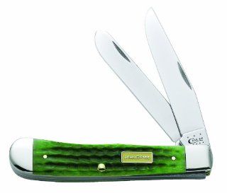 Case Cutlery 15707 John Deere Corn Cob Jigged Trapper Knife, Bright Green   Pocketknives  