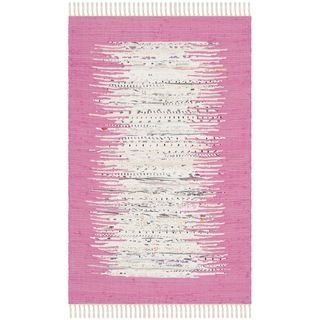 Safavieh Hand woven Montauk Ivory/ Pink Cotton Rug (26 X 4)