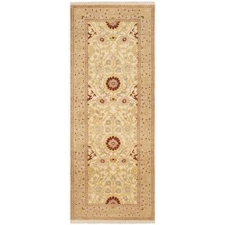 Safavieh Hand knotted Peshawar Vegetable Dye Ivory/ Gold Wool Rug (3 X 12)