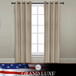 Grand Luxe Khaki Linen Gotham Grommet Window Panel