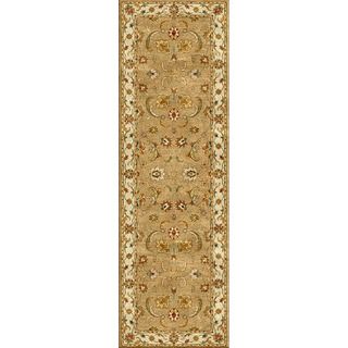 Hand tufted Traditional Oriental Pattern Brown Wool Rug (26 X 8)