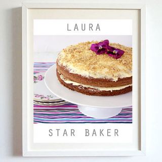 personalised 'star baker' by rossana novella wall decor