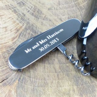 personalised waiter's friend silver corkscrew by hersey silversmiths