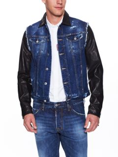Leather And Denim Jacket by DSquared2