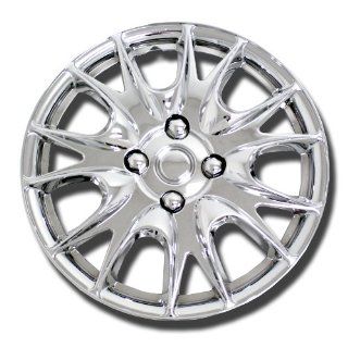 TuningPros WSC 533C14 Chrome Hubcaps Wheel Skin Cover 14 Inches Silver Set of 4 Automotive