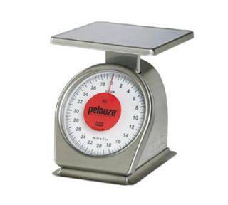 Rubbermaid Pelouze Portion Scale   Dial Type, 40 lb x 2 oz, Red Lens, Stainless