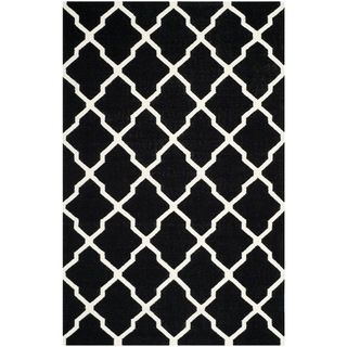 Safavieh Handwoven Moroccan Dhurrie Black 0.5 inch pile Wool Rug (5 X 8)