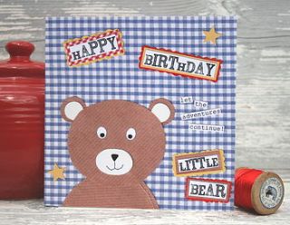 'happy birthday little bear' greeting card by the writing bureau