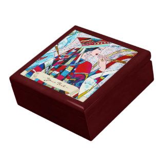 Hao Ping Crane Dance abstract lady painting Jewelry Box