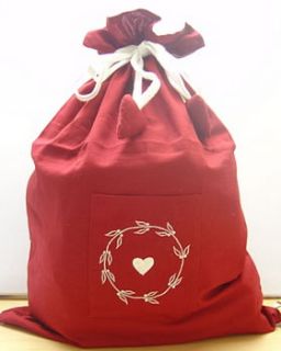 red garland christmas sack by cambric and cream ltd